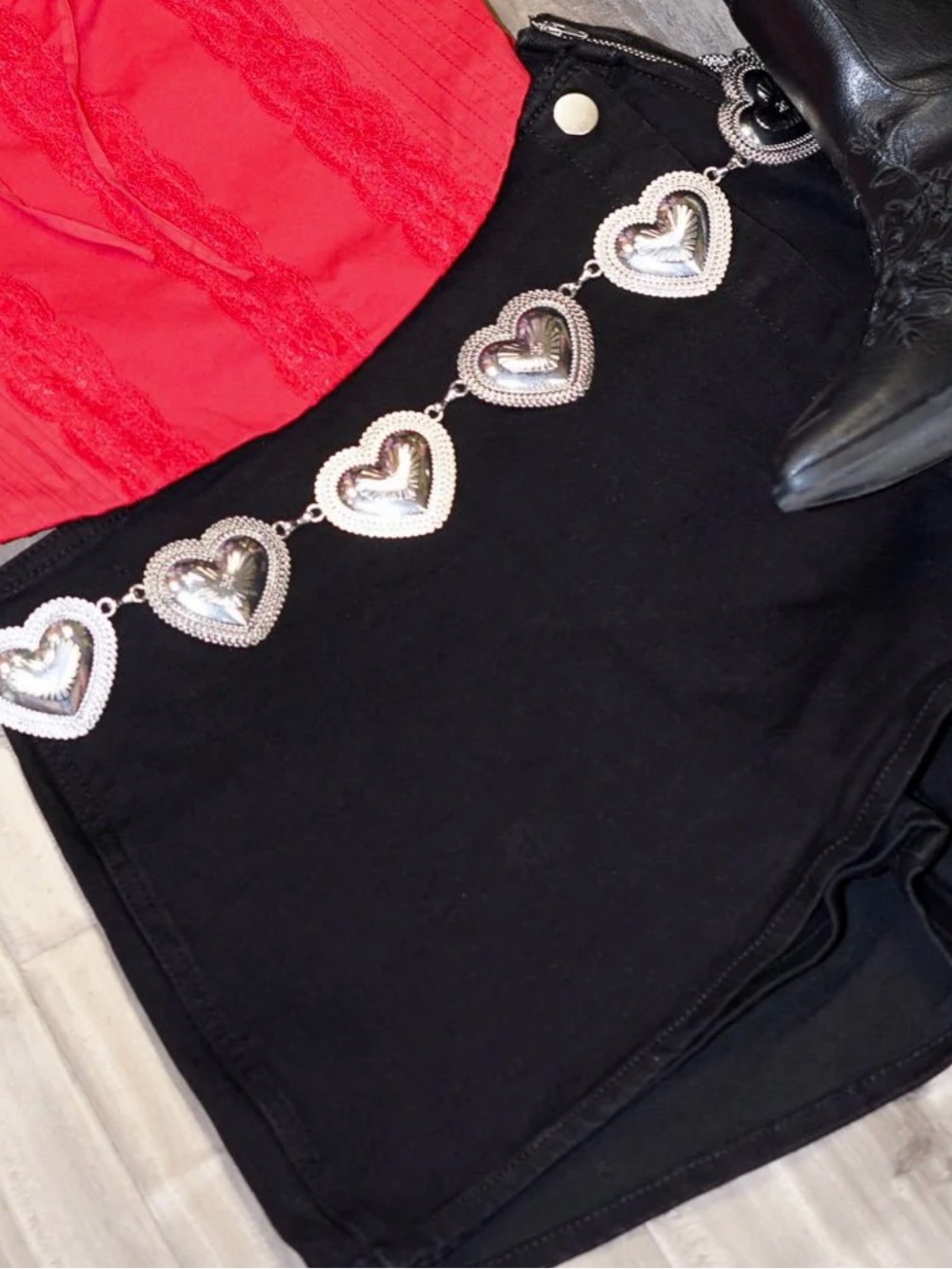 Zora Black Denim Skort